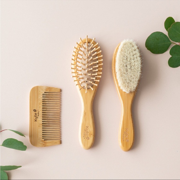 NIB Kyte Baby Bamboo Hair Brushes & Comb Set - Picture 3 of 4